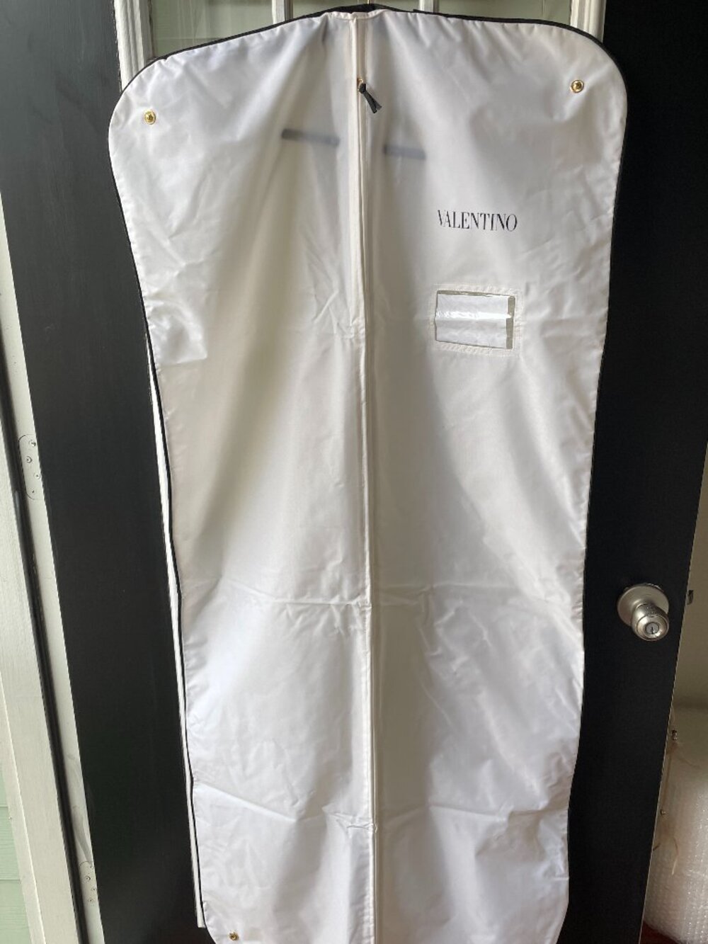 Valentino White Nylon Garment/Travel Bag-Zip Storage
